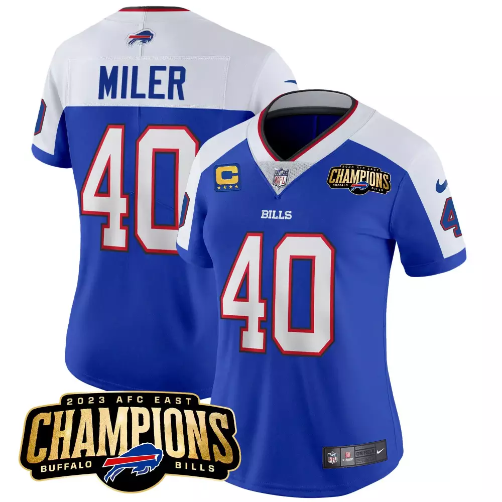 Von Miller Buffalo Bills Women's 2023 AFC East Champions Vapor Jersey | Stitched Fan Gear | For Men, Women & Youth