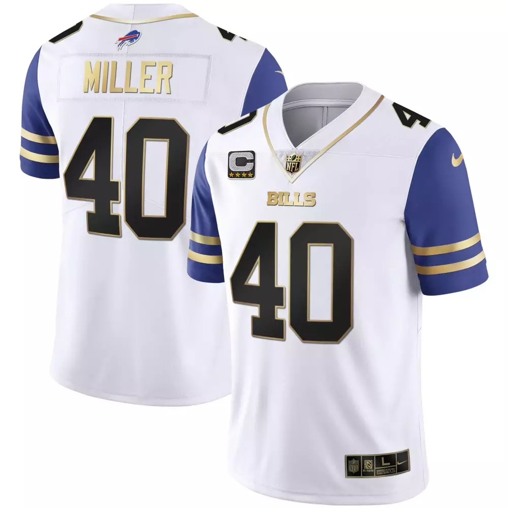 Von Miller Buffalo Bills Alternate Vapor Black Gold Jersey | All Stitched | For Men, Women & Youth