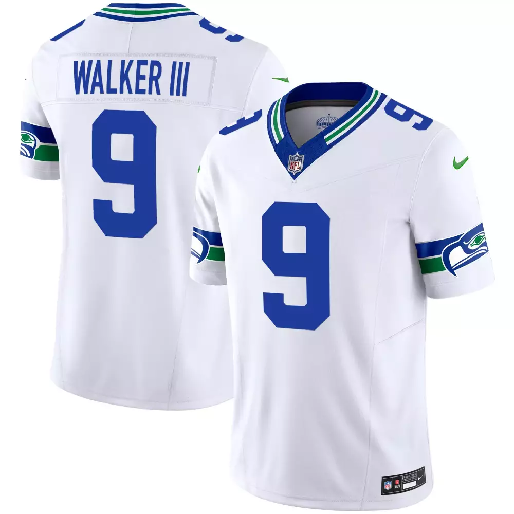 Walker III Seattle Seahawks Throwback Vapor Limited Jersey V2 | Stitched White | Fan Gear for Men, Women & Youth