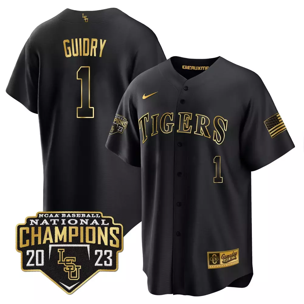 Weylin Guidry LSU Tigers 2023 National Champions Gold Cool Jersey V5 | All Stitched | Limited Edition Fan Gear | For Men