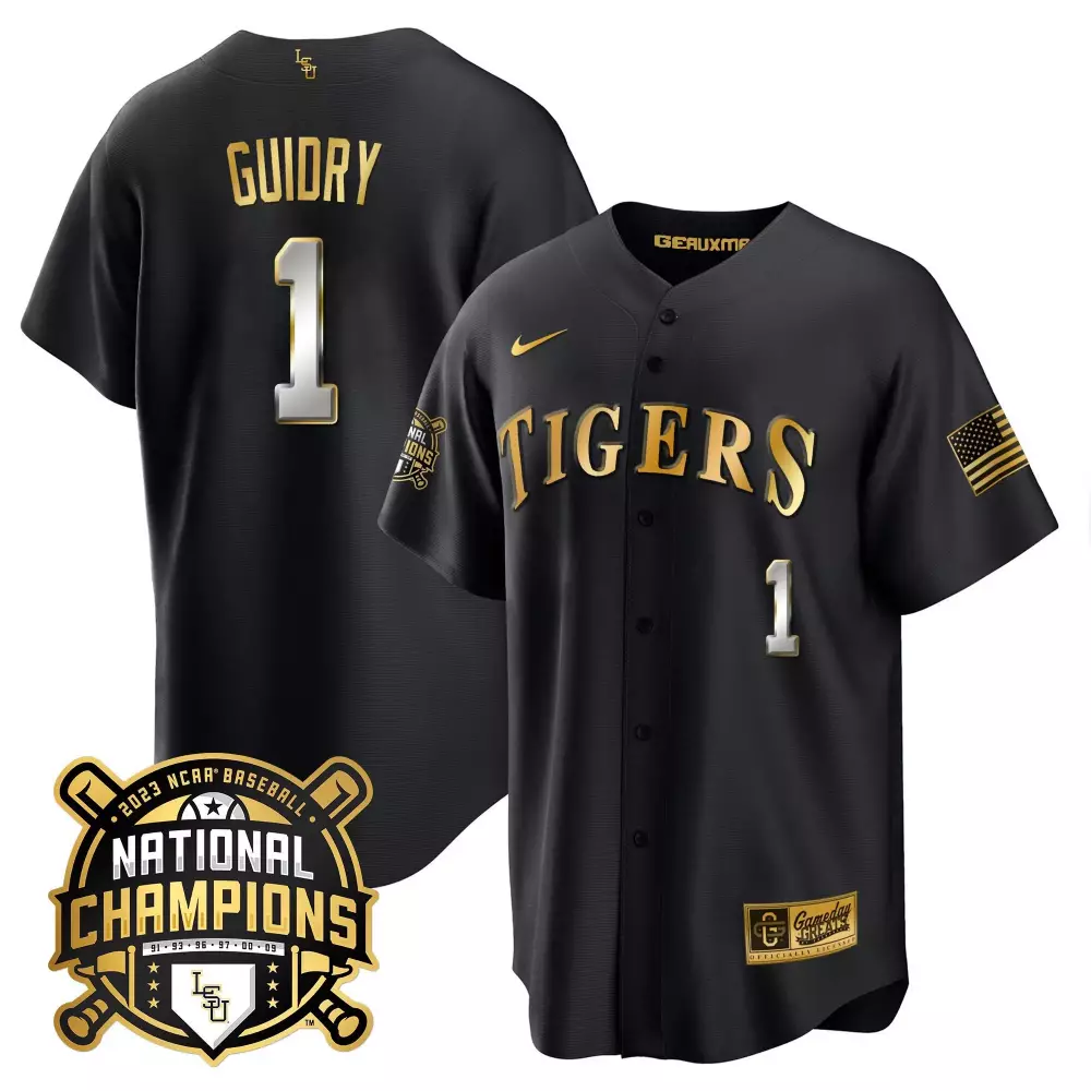 Weylin Guidry Black Limited LSU Tigers 2023 National Champions Jersey | Gold Cool Edition | For Men, Women & Youth