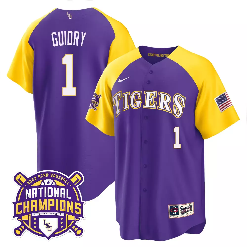 Weylin Guidry Purple Alternate Jersey | LSU Tigers 2023 Champions | All Stitched Fan Gear | For Men, Women & Youth
