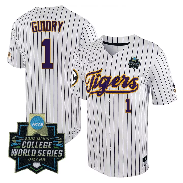 Weylin Guidry College Baseball World Series Jersey | White Men's LSU Tigers Stitched | Limited Edition Fan Gear | For Men, Women & Youth
