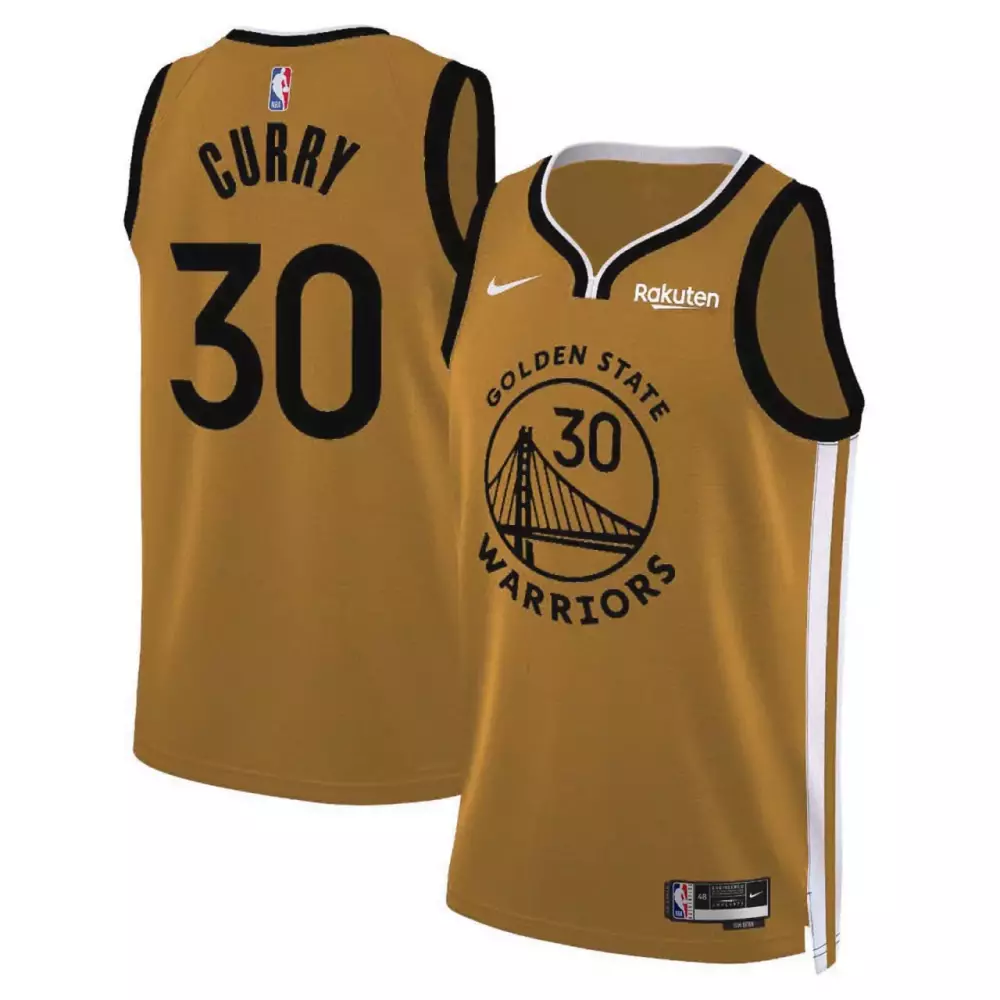 Wheat Men's Abarcas Design Stephen Curry Golden State Warriors Jersey | Stitched | Fan Gear for Men, Women & Youth