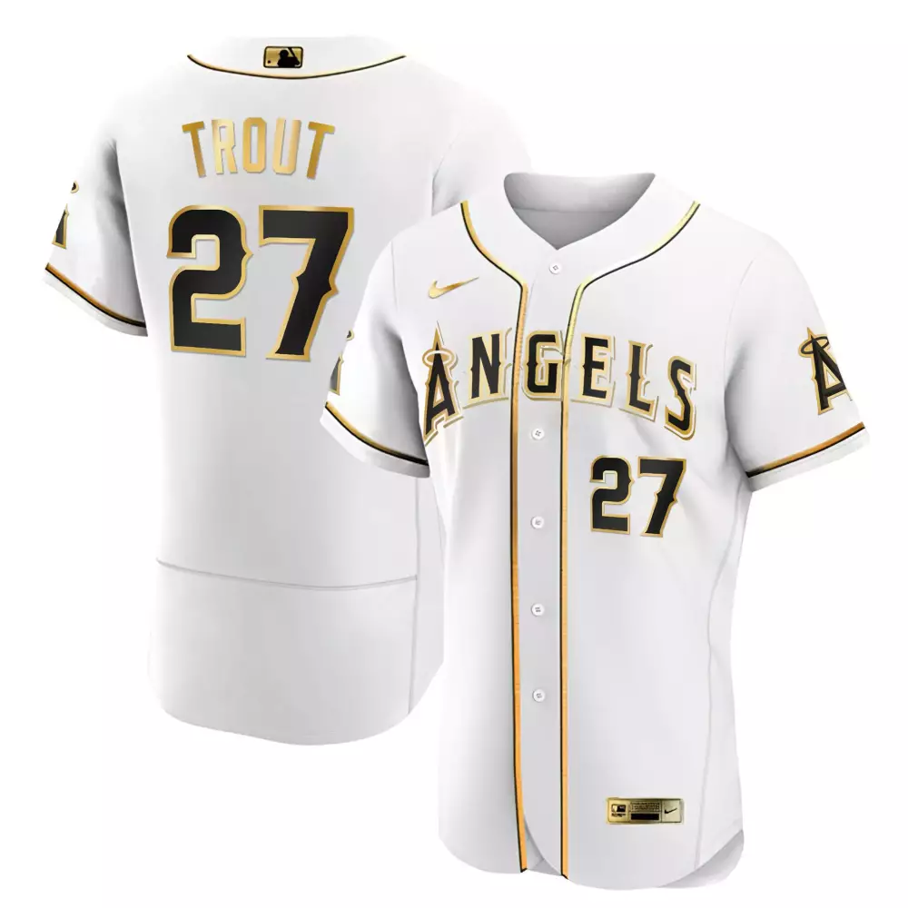 Mike Trout Los Angeles Angels Black & Gold Jersey | Flex Base Stitched | Limited Edition Fan Gear | For Men, Women & Youth
