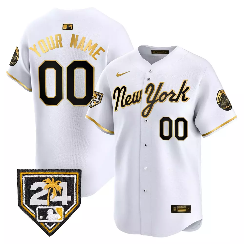 New York Mets 2024 Spring Training Jersey | White Gold Vapor Premier Limited Custom Edition | Fan Gear for Men, Women & Youth