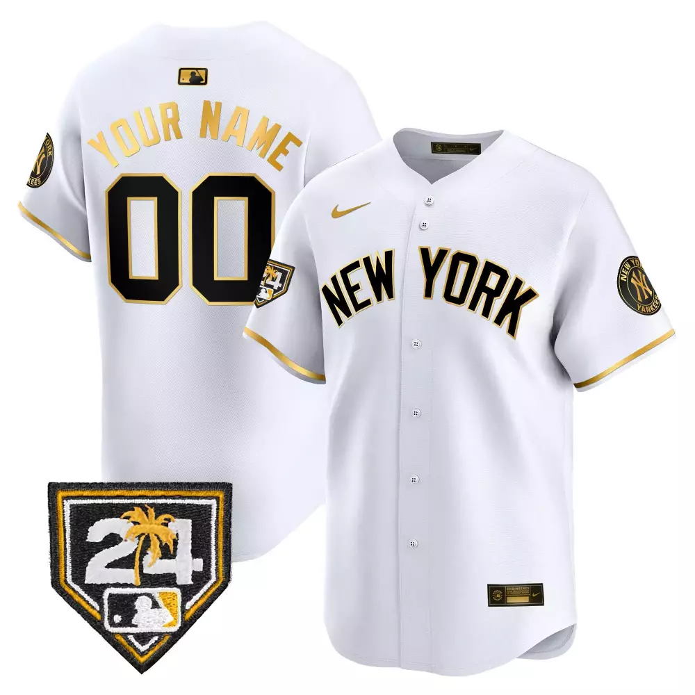 Yankees 2024 Spring Training Jersey V4 | White Gold Vapor Premier Limited Edition | Fan Gear for Men, Women & Youth