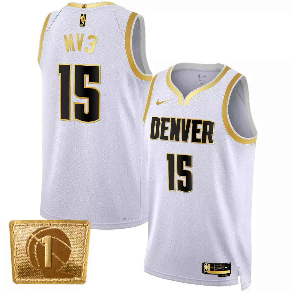 Nikola Jokic Denver Nuggets MV3 Swingman Jersey | White Gold Stitched | Fan Gear for Men, Women & Youth