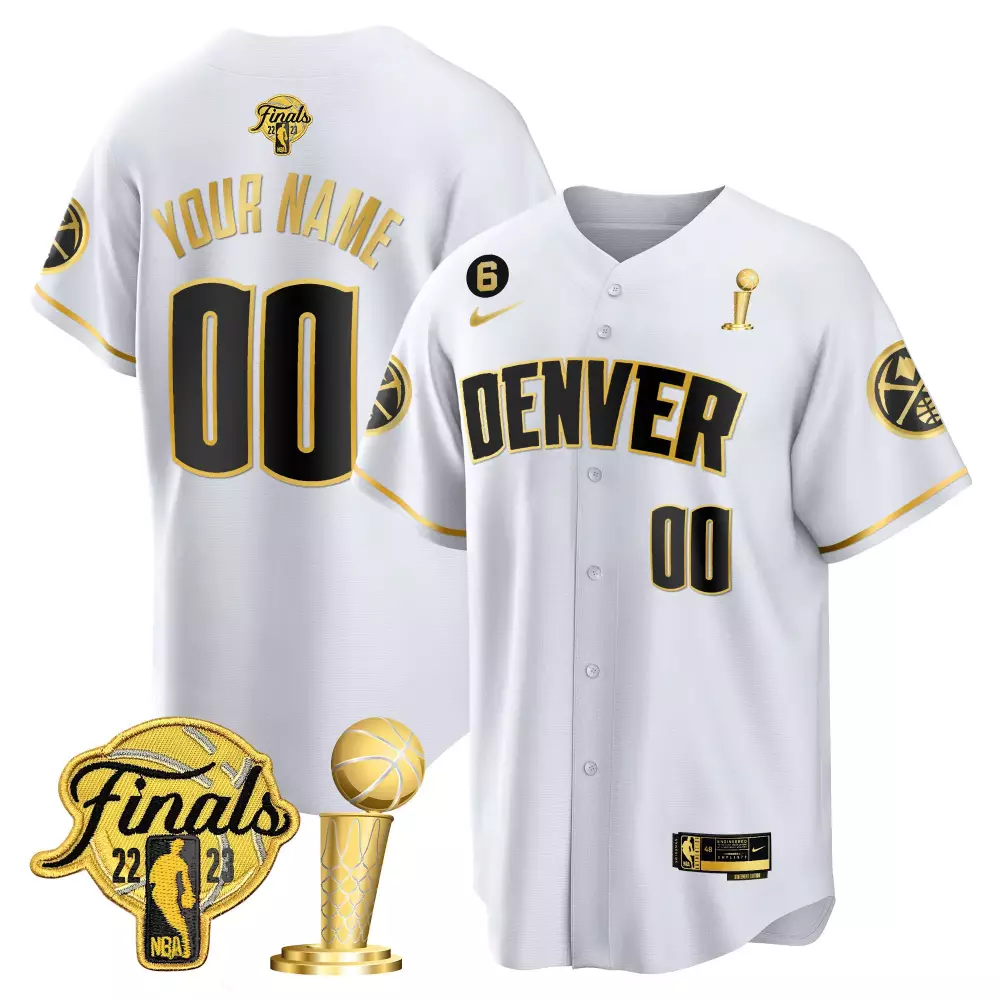Youth Denver Nuggets 2023 Finals Champions Custom Jersey | White Gold Stitched | Game Day Outfit | For Men, Women & Youth