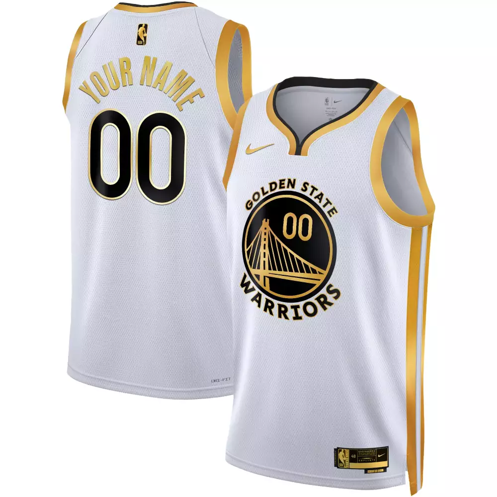 Golden State Warriors 2025 Youth White Gold Swingman Custom Jersey | Stitched Fan Gear | For Men, Women & Youth