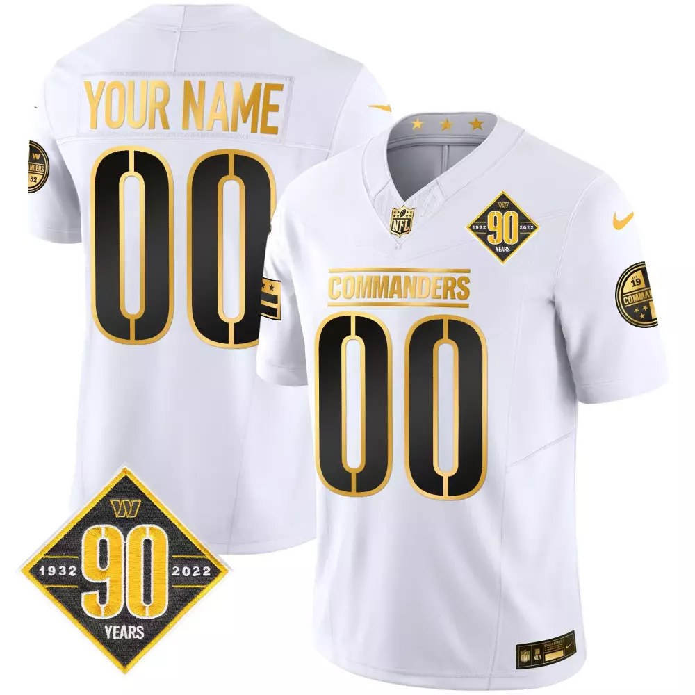 Washington Commanders Youth 90th Anniversary Gold Vapor Jersey | Custom Stitched | Limited Edition Fan Gear | For Men, Women & Youth