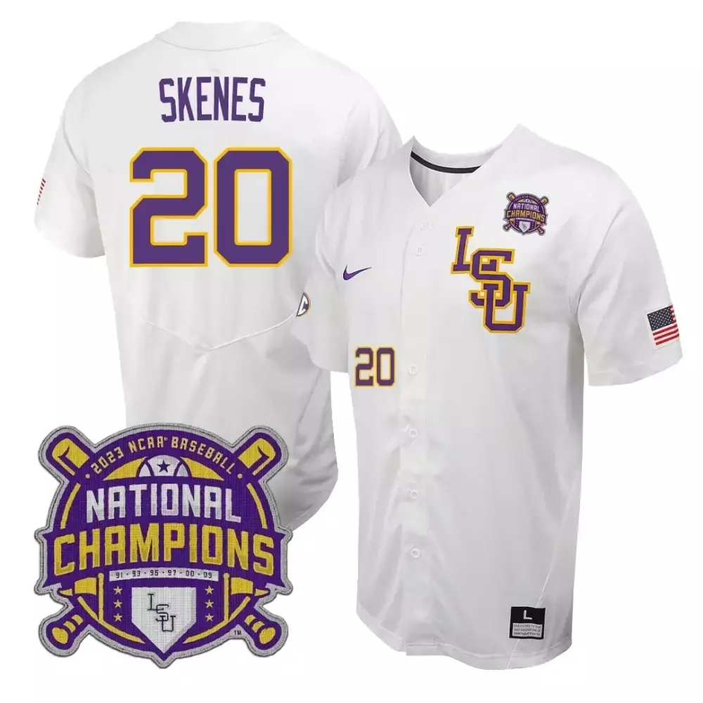 Paul Skenes LSU Tigers Women's National Champions White Jersey | All Stitched Fan Gear | For Men, Women & Youth