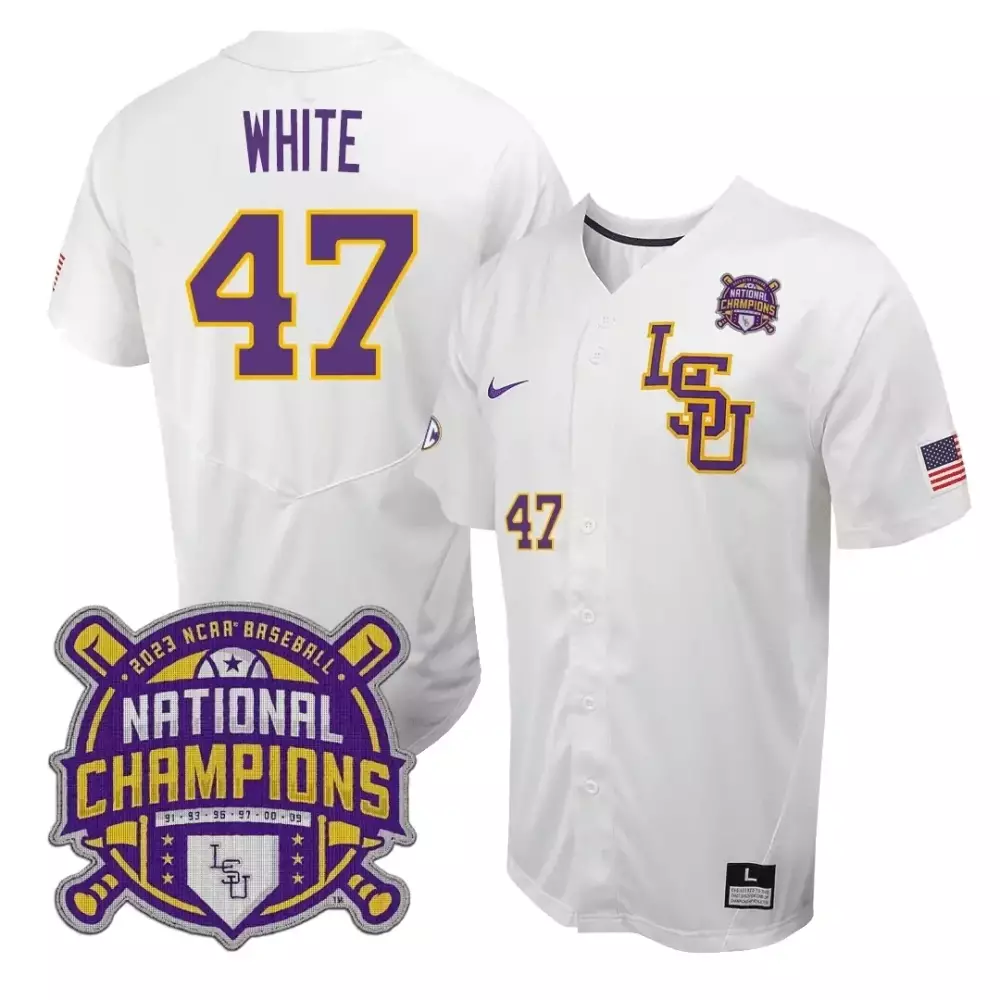 Tommy White LSU Tigers Women's National Champions White Jersey | All Stitched Fan Gear | For Men, Women & Youth