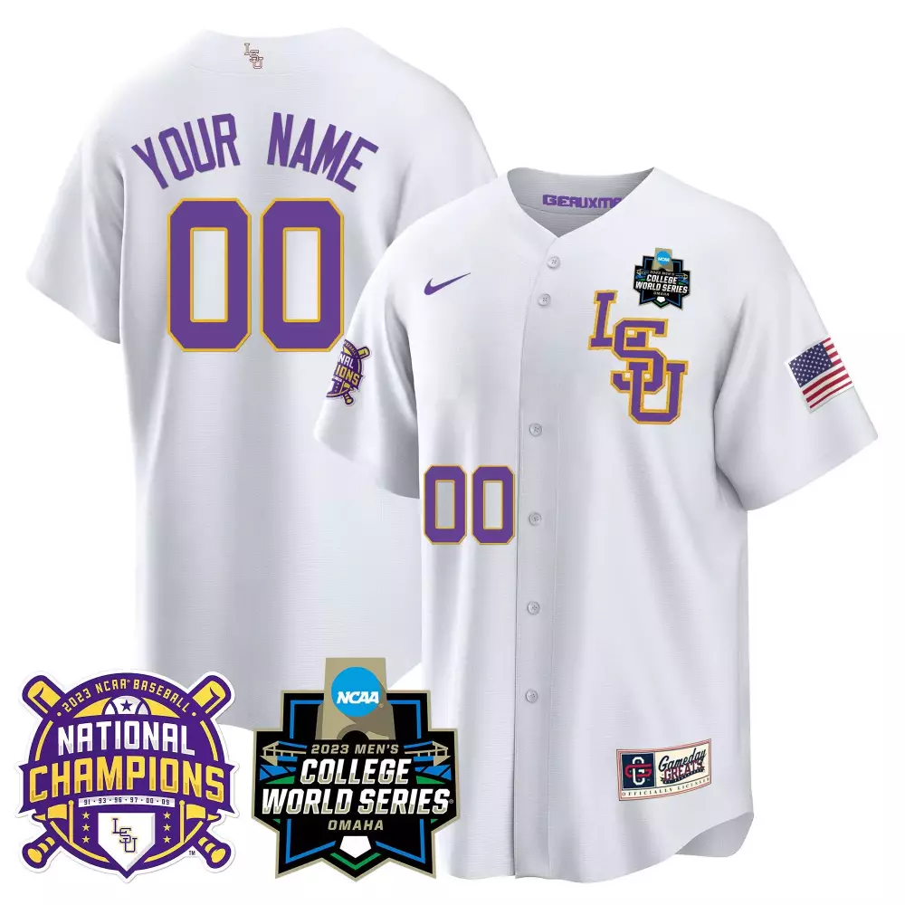 LSU Tigers 2023 National Champions Custom Jersey | Gold Stitched Design | Fan Gear for Men, Women & Youth