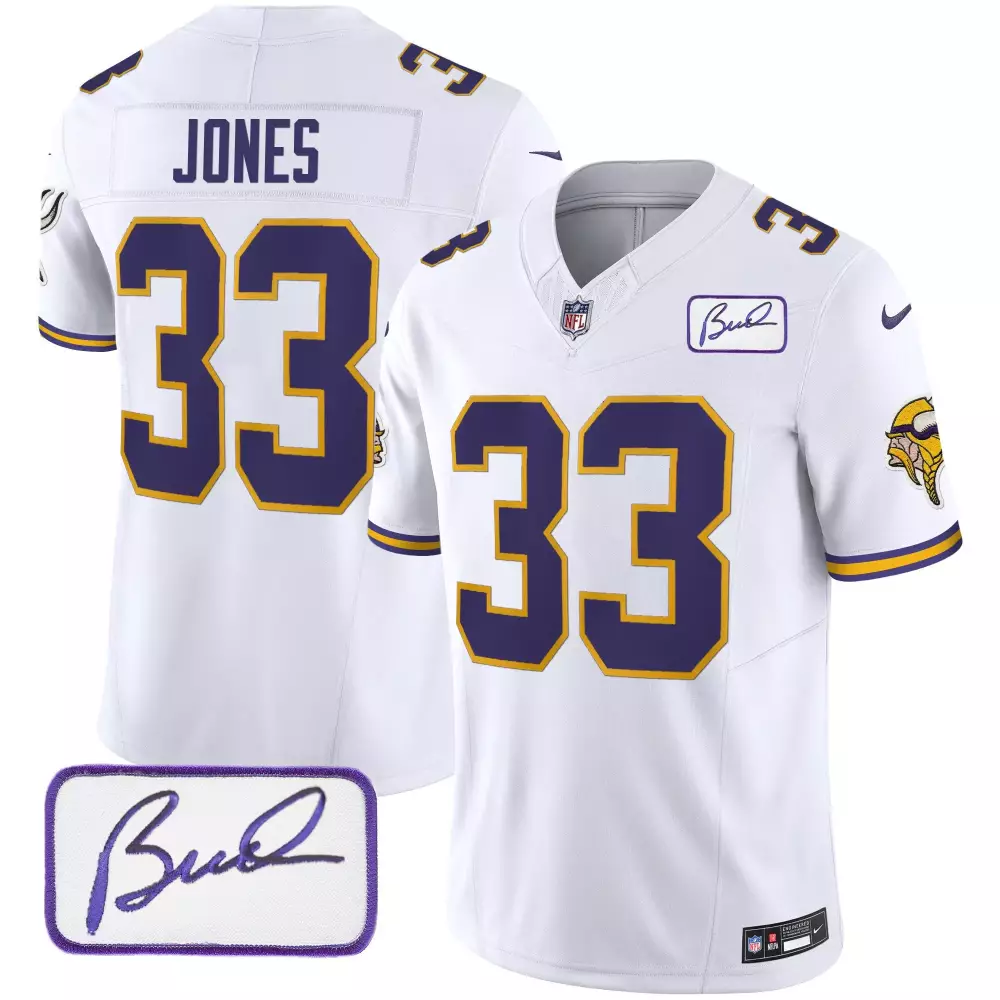 Aaron Jones Minnesota Vikings White Classic Limited Jersey V3 | Men | Stitched Fan Gear | For Men, Women & Youth