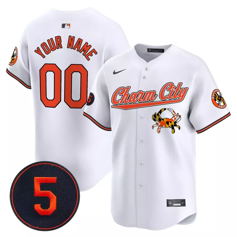 Robinson Patch Vapor Premier Limited Baltimore Orioles White Jersey V8 | Custom Stitched | Fan Gear for Men, Women & Youth