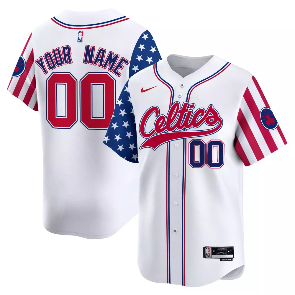 Boston Celtics 2024 Independence Day Vapor Premier Limited Custom Jersey | Stitched White Edition | For Men, Women & Youth