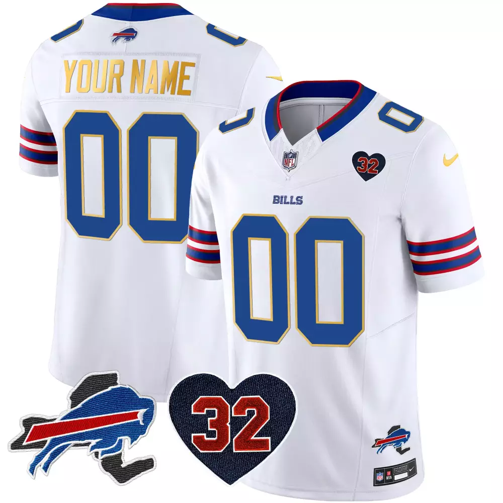 OJ Simpson Patch Gold Trim Vapor Limited Custom Jersey | Buffalo Bills Fan Gear for Men, Women & Youth