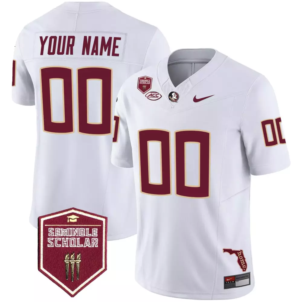 Florida State Seminoles White Vapor Limited Custom Jersey | All Stitched Fan Gear | For Men, Women & Youth