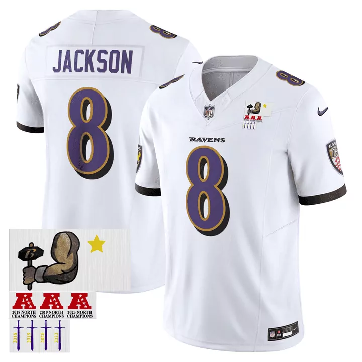 Lamar Jackson Baltimore Ravens Practice Jersey | Stitched White | Fan Gear for Men | For Men