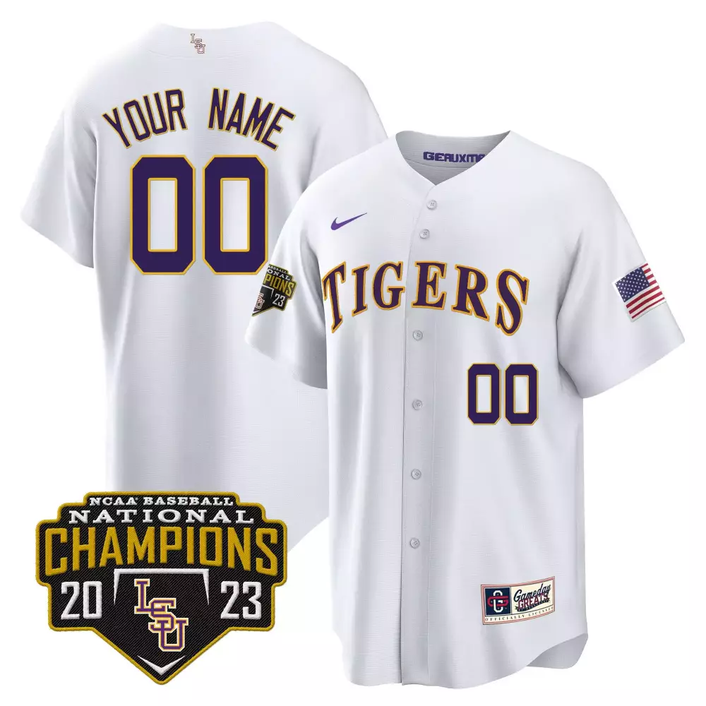 LSU Tigers 2023 National Champions Gold Cool Custom Jersey V5 | Stitched Style | Fan Gear for Men