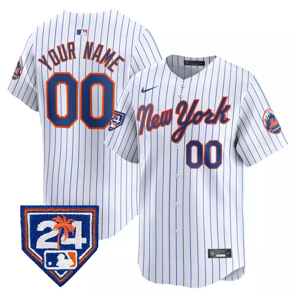 New York Mets 2024 Spring Training Vapor Premier Limited Jersey | White Stitched Custom Design | Fan Gear | For Men, Women & Youth