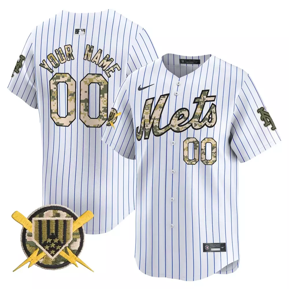 New York Mets Armed Forces Day Vapor Premier Limited Jersey | White Stitched Custom Design | Fan Gear | For Men, Women & Youth