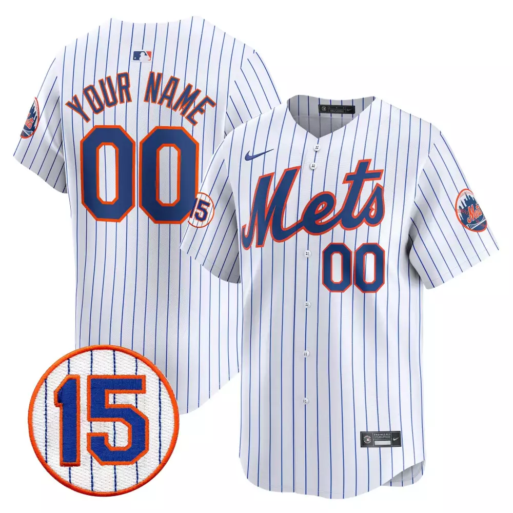 New York Mets Jerry Grote Patch Vapor Premier Limited Jersey | White Stitched Custom Design | Fan Gear | For Men, Women & Youth