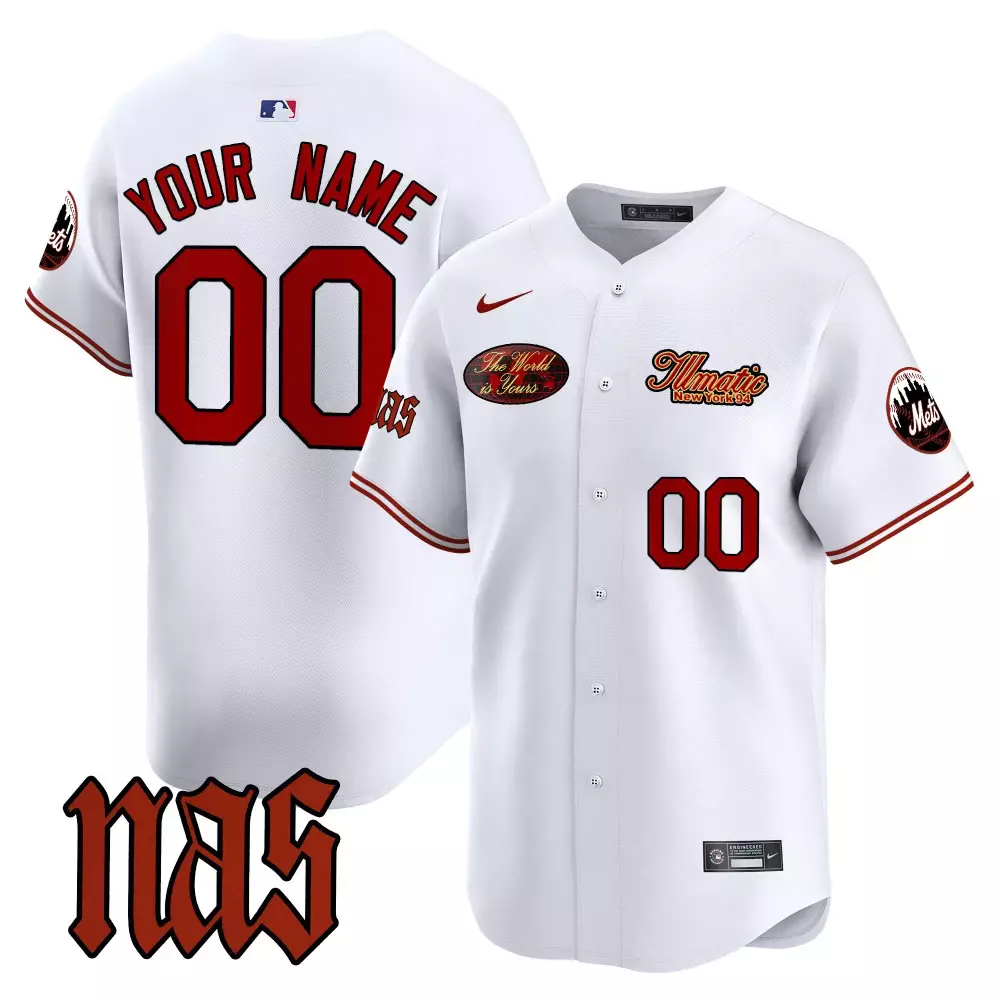 New York Mets Nas Illmatic Vapor Premier Limited Jersey V2 | White Stitched Custom Design | Fan Gear | For Men, Women & Youth