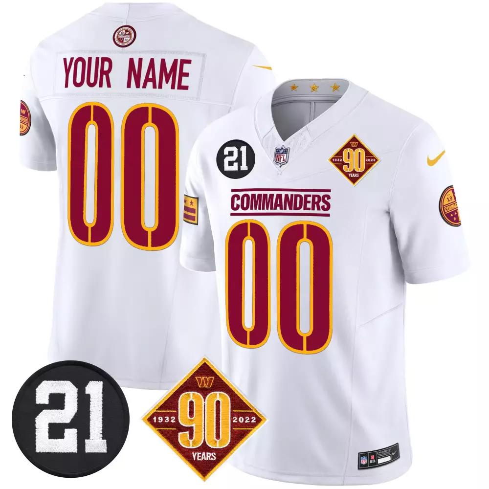 Sean Taylor 90th Anniversary White Vapor Jersey | Washington Commanders Limited Edition | Custom Stitched Fan Gear | For Men, Women & Youth