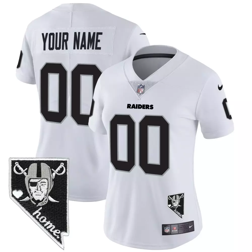Las Vegas Raiders Women's Nevada Home Patch Custom Jersey | Stitched Vapor Style for Women | Perfect Game Day Outfit
