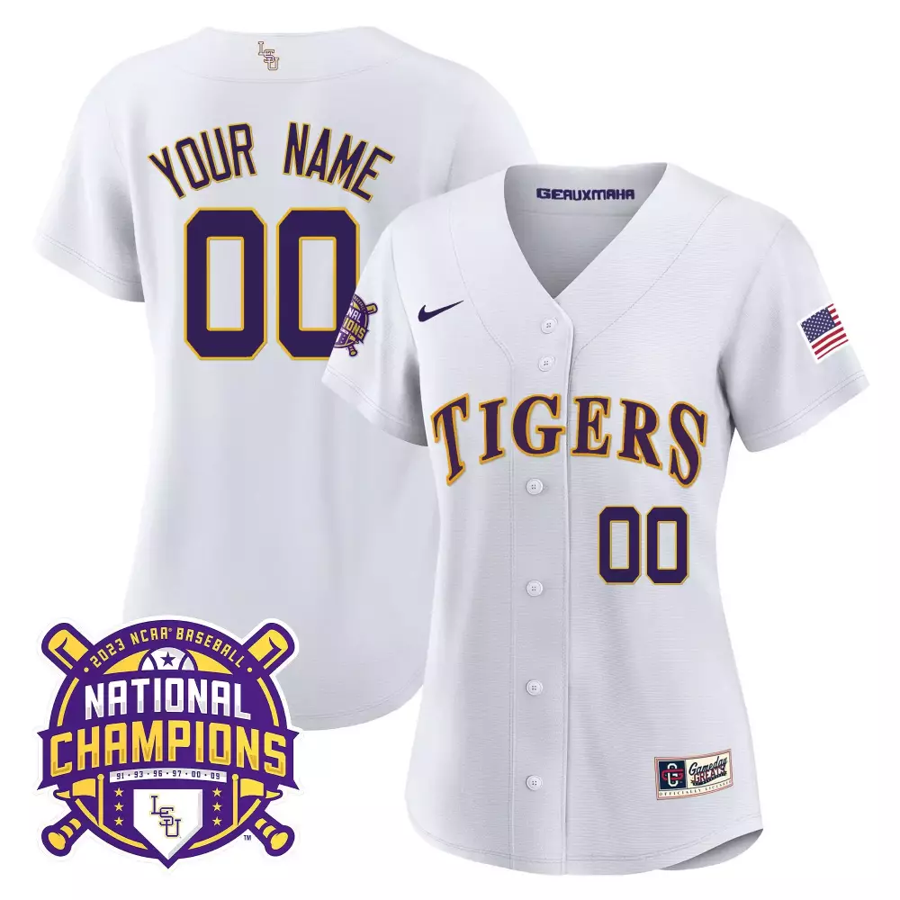 LSU Tigers 2023 National Champions Gold Cool Custom Jersey V3 | Stitched Design | Fan Gear for Women