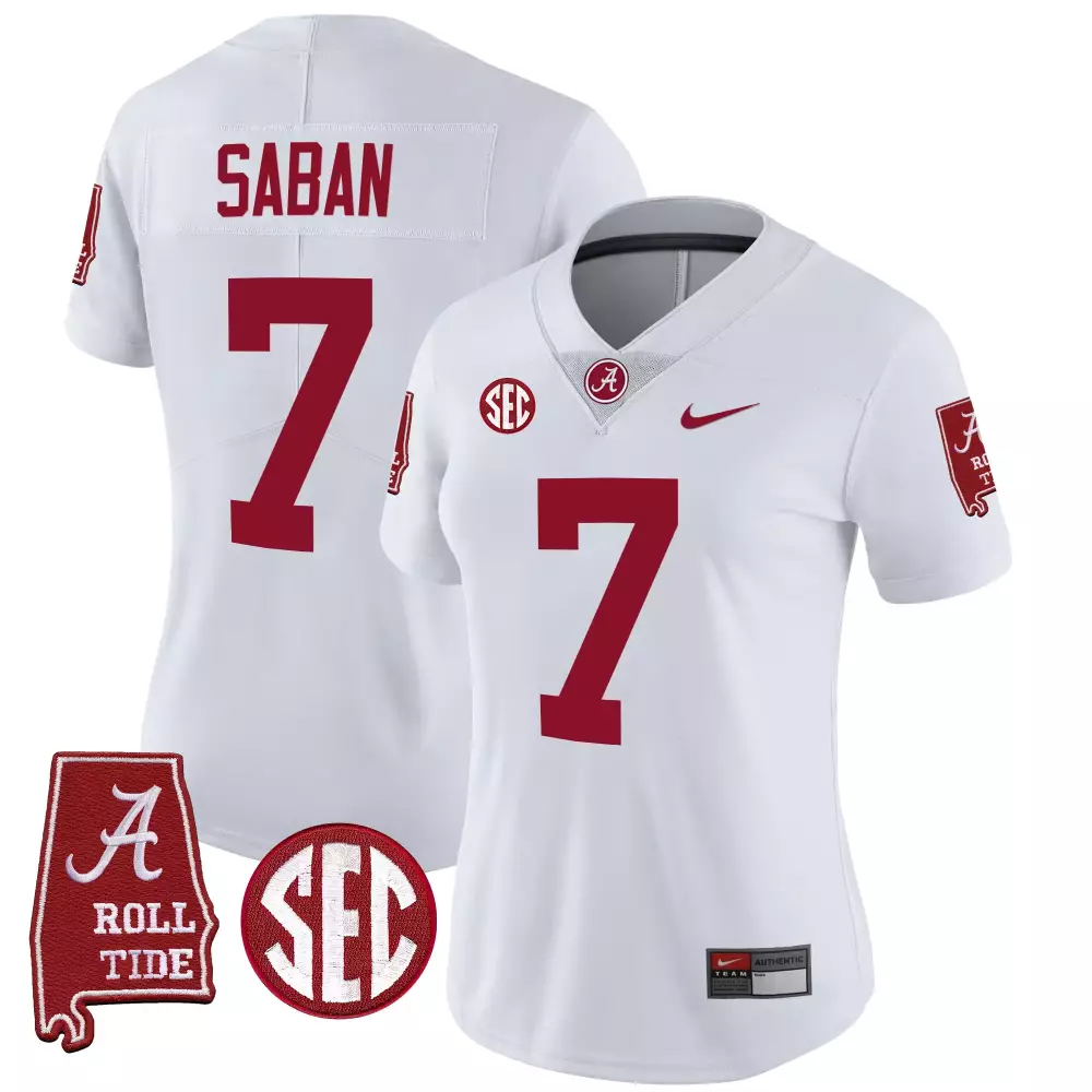 Nick Saban Alabama Crimson Tide 7 Champions Vapor Limited Jersey | Stitched Fan Gear for Women, Game Day Outfit