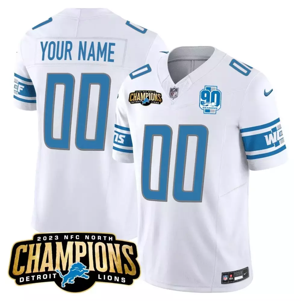 2023 NFC North Champions Patch Vapor Custom Jersey V2 | Detroit Lions Youth | All Stitched Fan Gear | For Men, Women & Youth