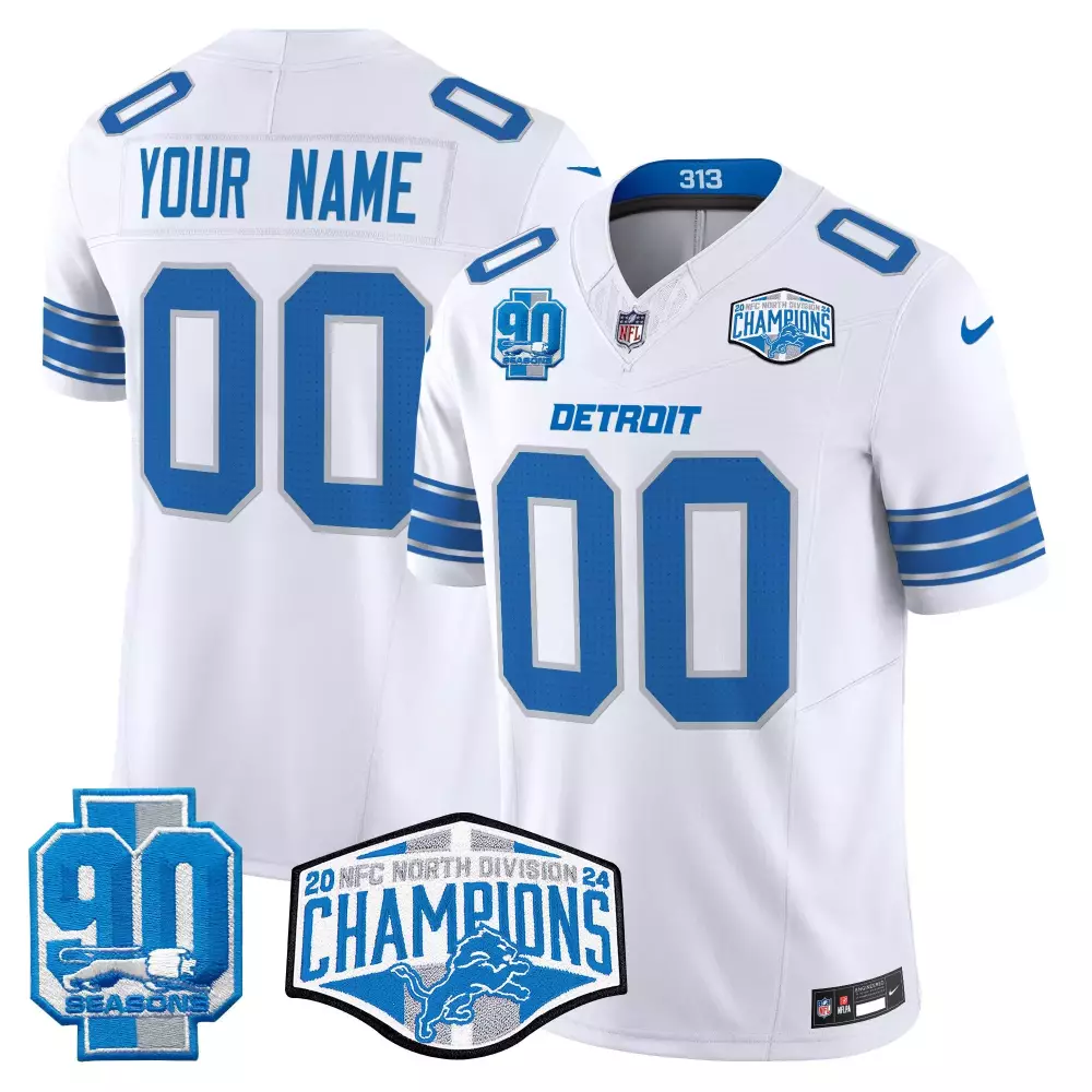2024 NFC North Division Champions Patch Vapor Limited Custom Jersey | Detroit Lions Youth | All Stitched Fan Gear | For Men, Women & Youth