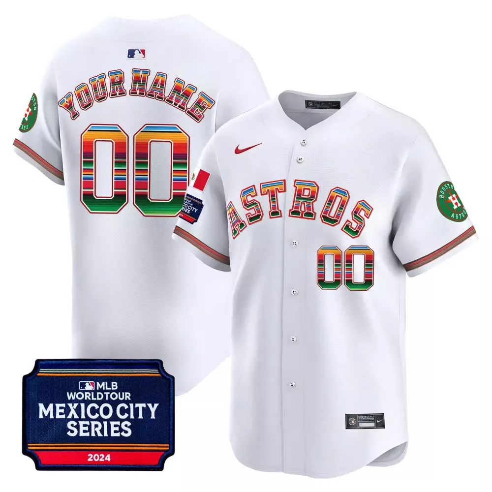 2024 Mexico City Series Patch White Youth Houston Astros Jersey | Vapor Premier Limited Edition | Perfect Fan Gear for Game Day | For Men, Women & Youth