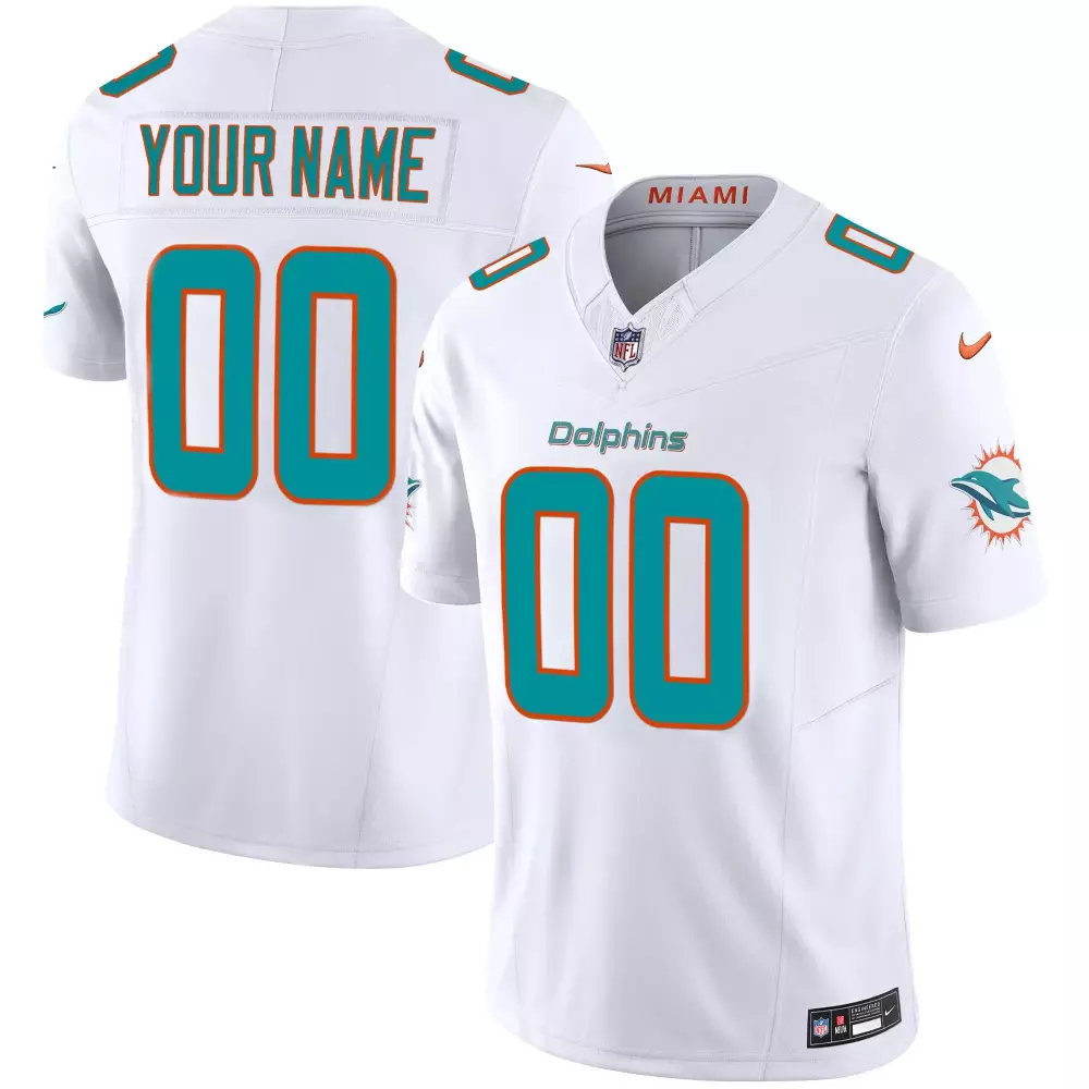 Miami Dolphins Youth Vapor Limited Custom Jersey | Stitched White | Limited Edition Fan Gear | For Men, Women & Youth