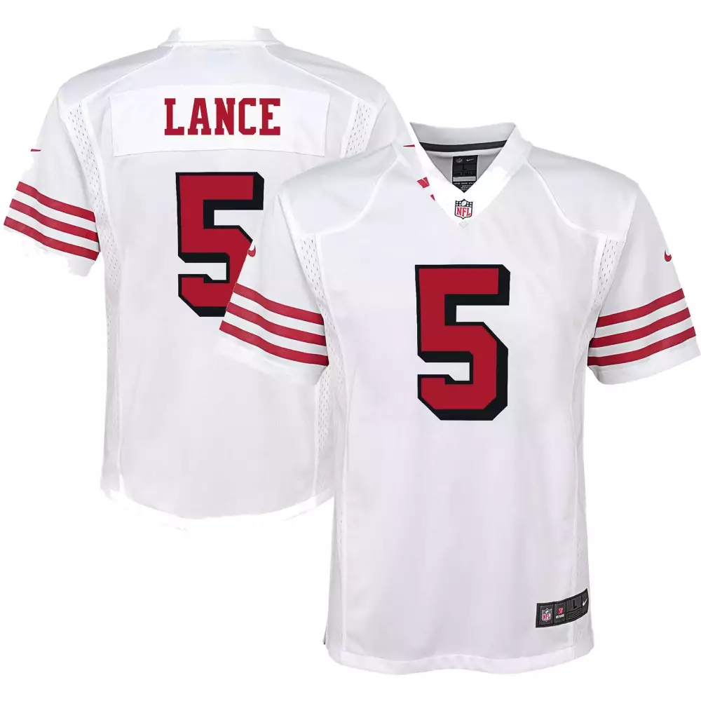 Trey Lance San Francisco 49ers Jersey | White | Classic Fan Gear | For Kids | For Men, Women & Youth