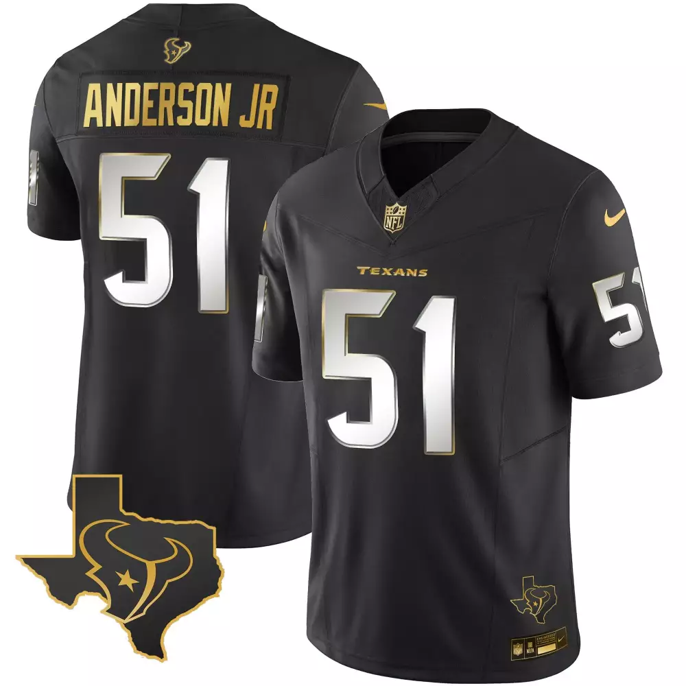Will Anderson Jr. Houston Texans Black Men's 2023 AFC South Champions Patch Game Jersey | Stitched Fan Gear for Men, Women & Youth