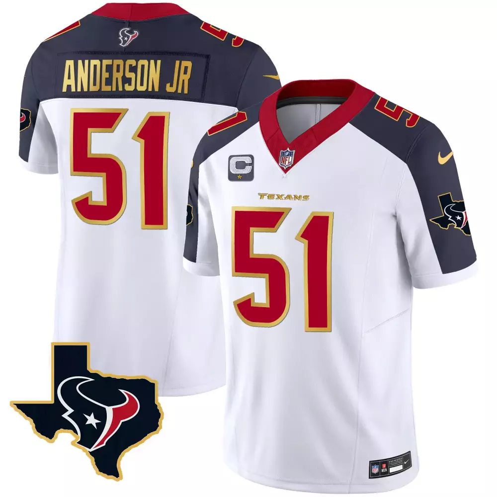 Will Anderson Jr. Houston Texans Inverted Gold Trim Jersey | Stitched Vapor Fan Gear | For Men, Women & Youth