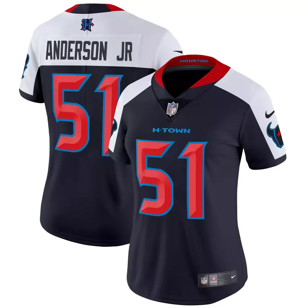 Will Anderson Jr. Houston Texans 2024 Navy Alternate Women's Vapor Limited Jersey | Stitched Fan Gear | For Women, Men & Youth