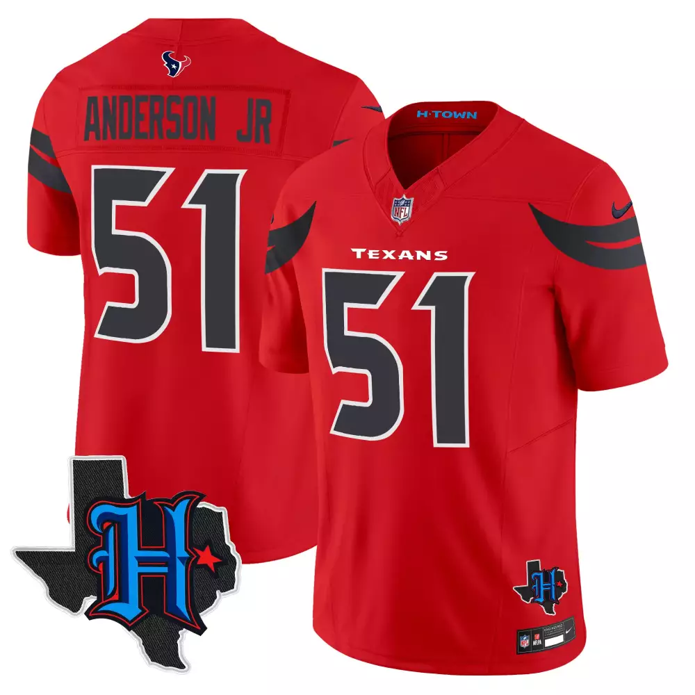 Will Anderson Jr. Houston Texans 2024 Texas Patch Vapor Limited Jersey V3 | Red Stitched Fan Gear | For Men, Women & Youth