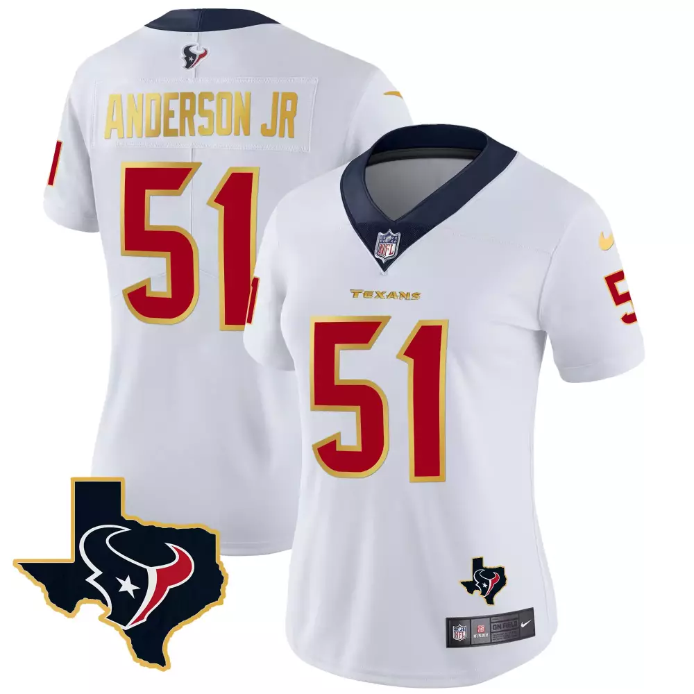 Will Anderson Jr. Houston Texans Gold Trim Vapor Jersey | Stitched White | Fan Gear for Women