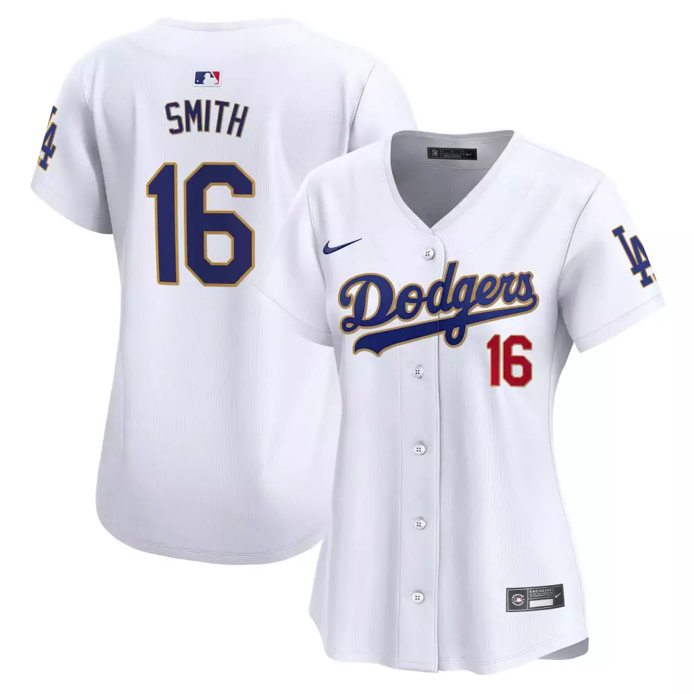 Will Smith Dodgers Women's Gold Trim Vapor Jersey | Premier Limited Edition | Fan Gear for Game Day | For Women