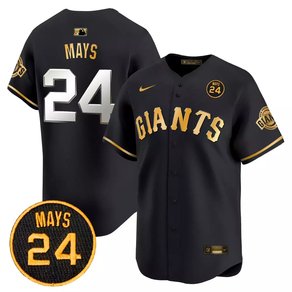 Willie Mays 2024 San Francisco Giants Black Gold Men's Stitched Vapor Premier Jersey V3 | Limited Edition for Men, Women & Youth