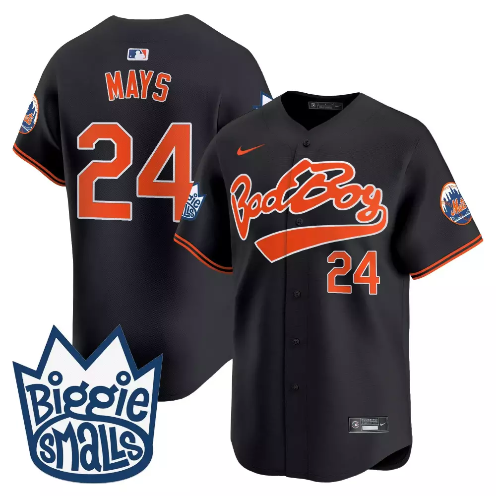 Willie Mays Black New York Mets Biggie Smalls Vapor Premier Limited Jersey | Stitched Design | Fan Gear for Men, Women & Youth