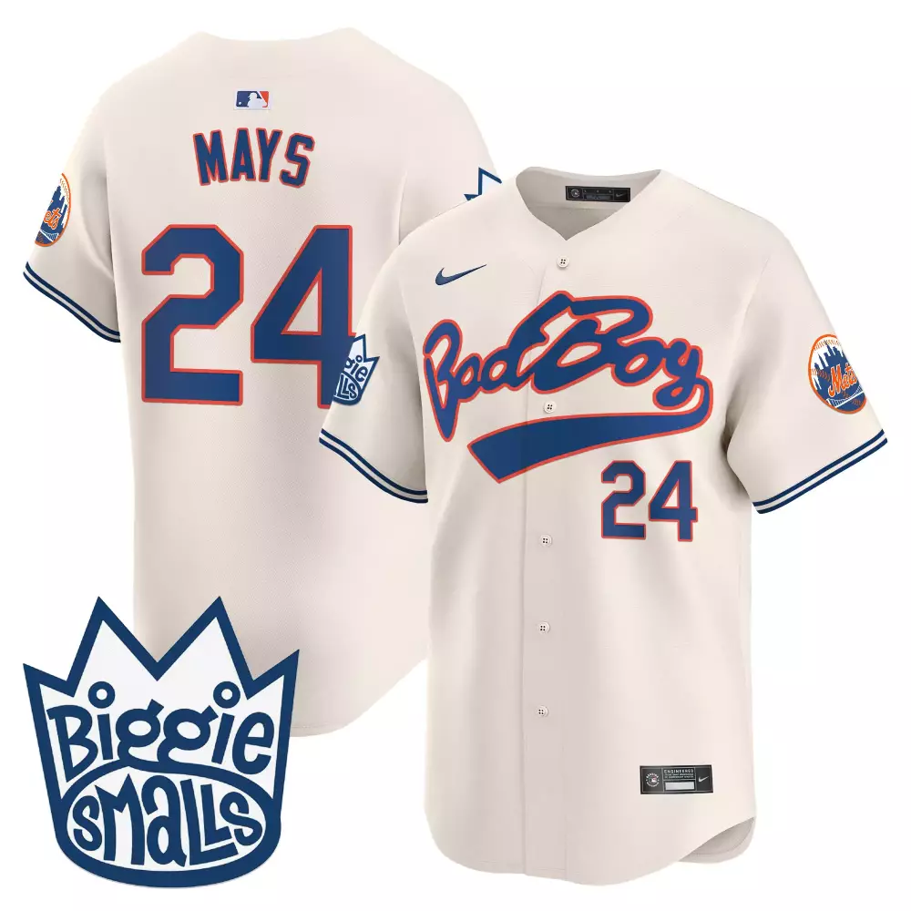 Willie Mays New York Mets Cream Vapor Premier Limited Jersey | Biggie Smalls | All Stitched | For Men, Women & Youth