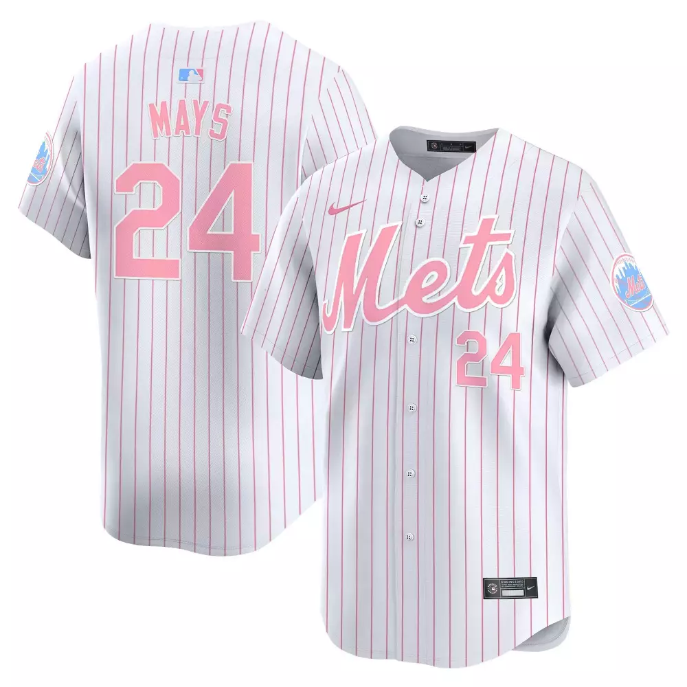 Willie Mays Pinstripe Unisex New York Mets Bubblegum Jersey | Stitched Limited Edition Fan Gear | Fun Gift for Game Day | For Men, Women & Youth