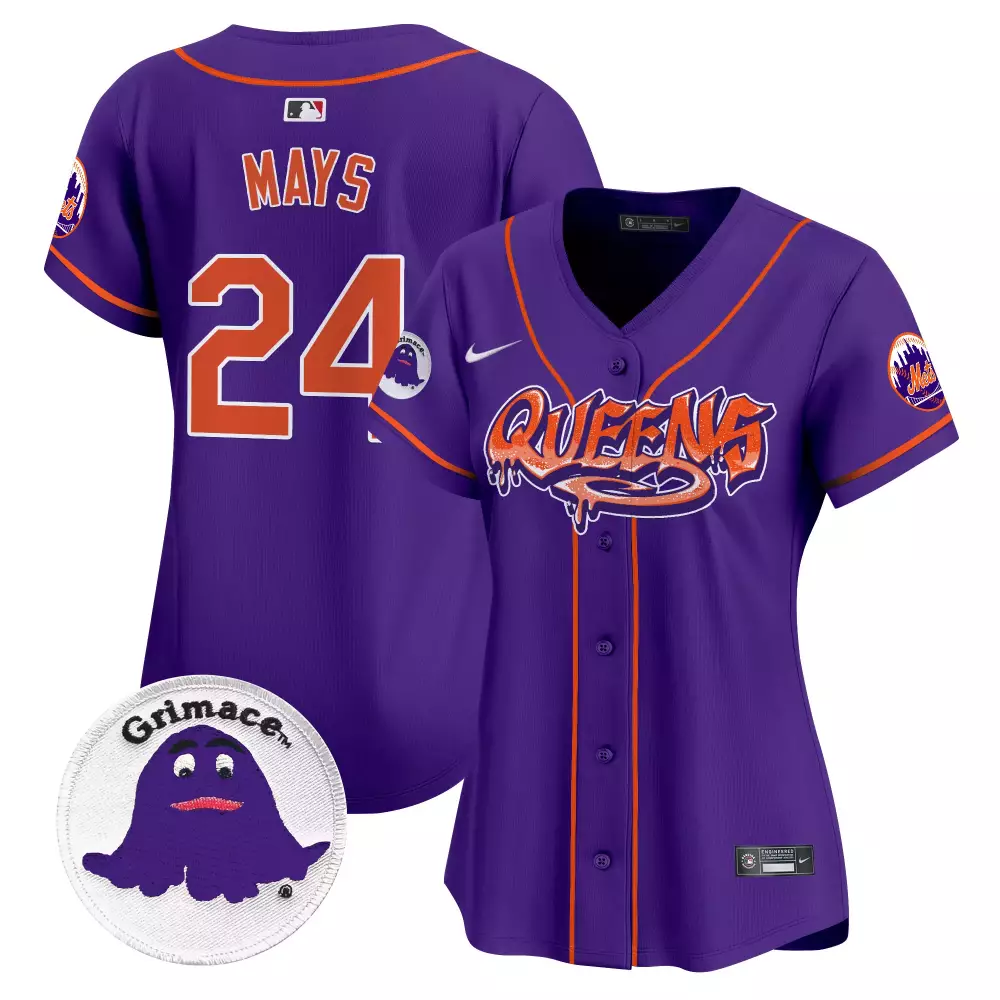 Willie Mays Purple Women's New York Mets Queens Graffiti Jersey | Stitched Limited Edition Fan Gear | Unique Gift for Game Day | For Men, Women & Youth