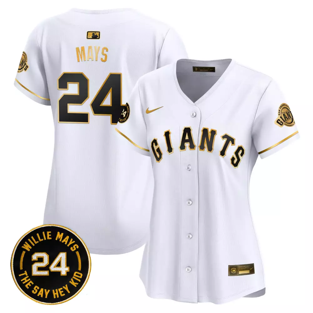 Willie Mays San Francisco Giants 2024 Limited Edition Jersey | White Gold Stitched | Fan Gear for Women, Men & Youth